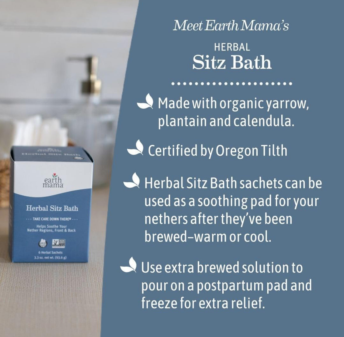Earth Mama Herbal Sitz Bath - Soothing Sitz Bath for Hemorrhoids (6-Count)