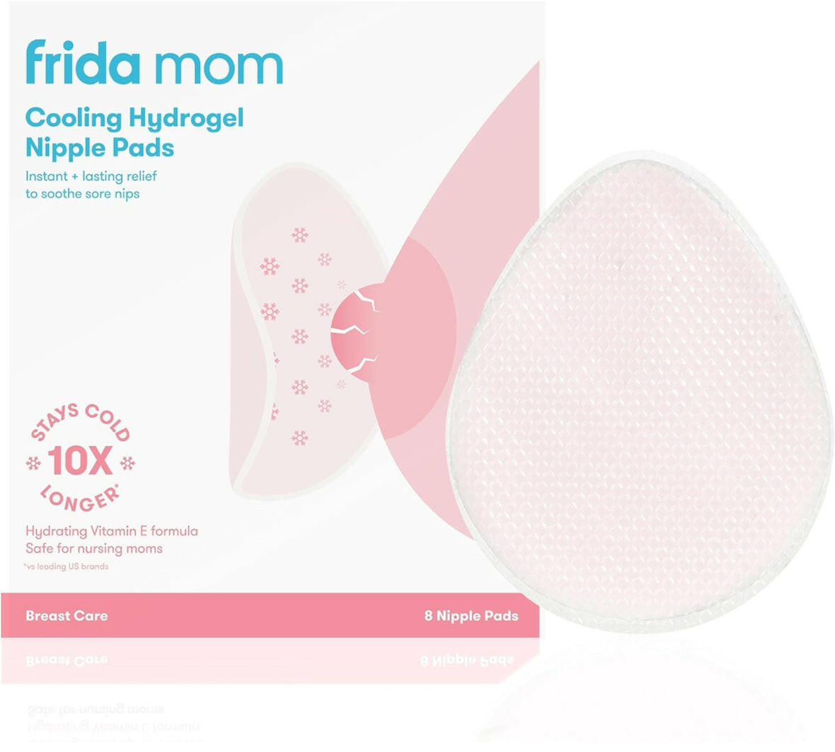 Frida Mom Cooling Hydrogel Nipple Pads - Soothing Nursing Pads, Made for Sore Nipples, Breastfeeding Essentials for Mom, 8 Count.