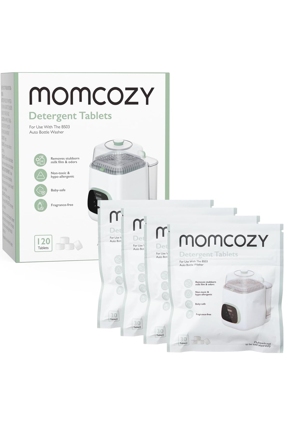 Momcozy Washing Block for Momcozy KleanPal Pro Baby Bottle Washer, 120 Tablets