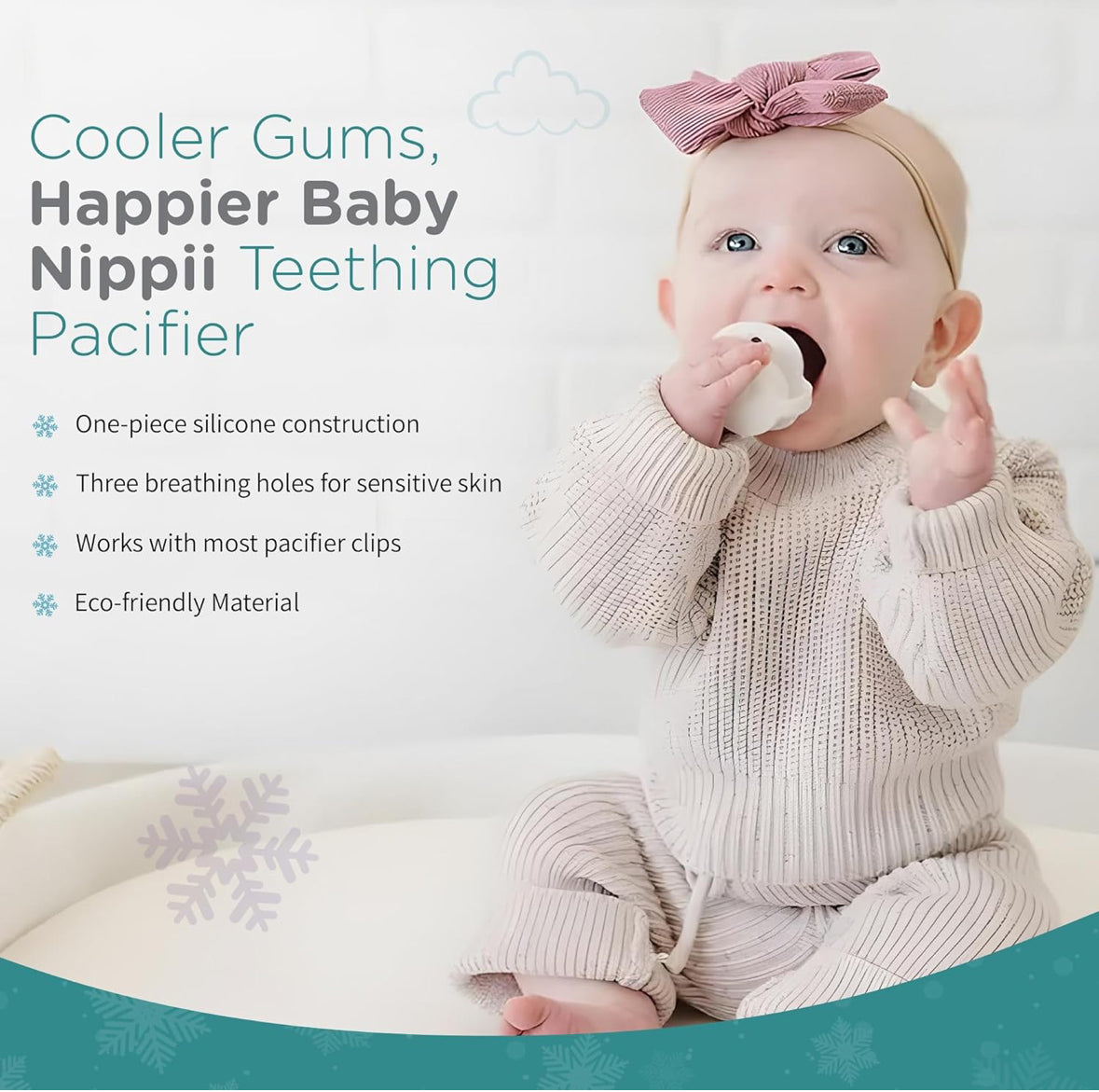 Freezable Pacifier for Teething - Silicone Teething Pacifier for Baby Teething Relief