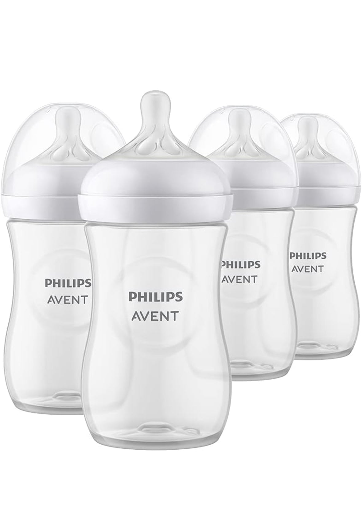 Philips AVENT Natural Baby Bottle with Natural Response Nipple, Clear, 9oz, 4pk