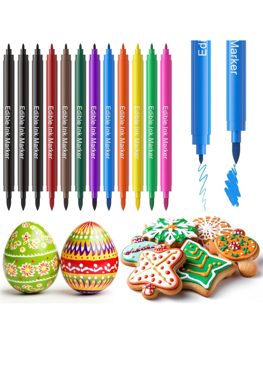 Jewem Edible Markers for Cookie Decorating,12Pcs Food Coloring Pens