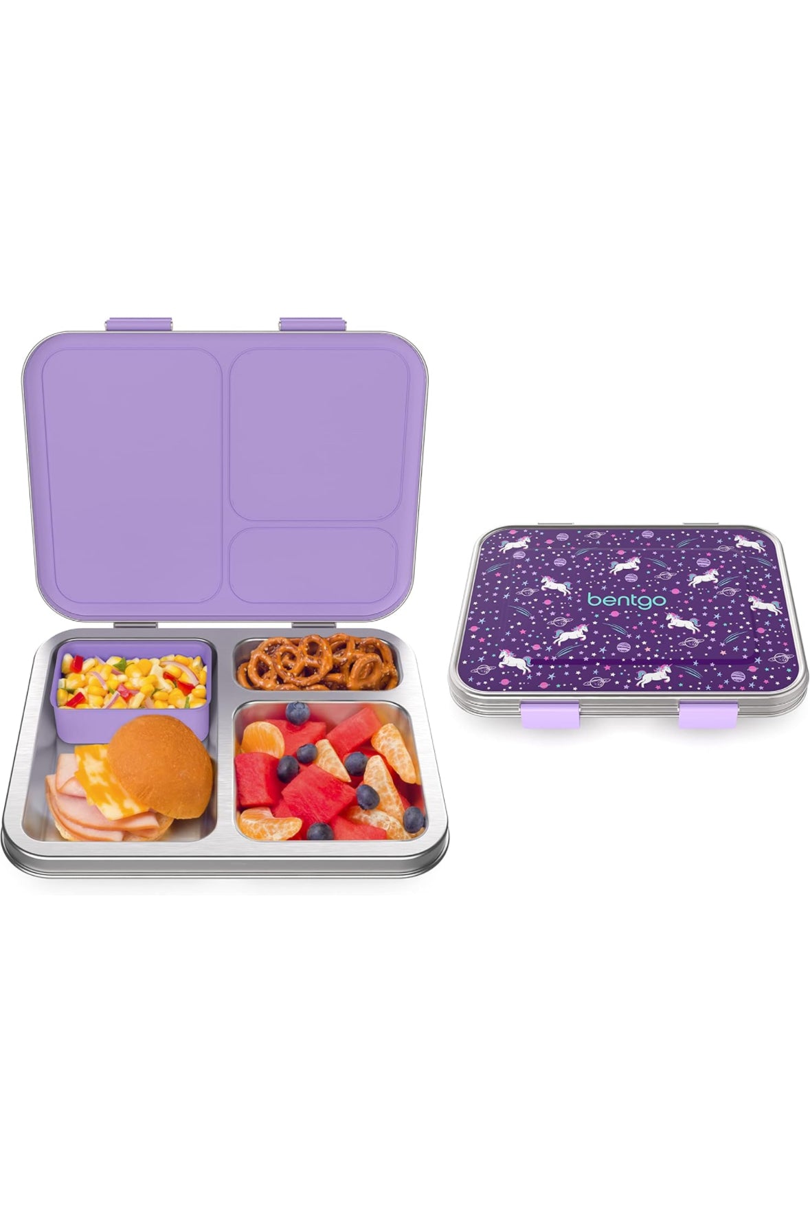 Bentgo - Kids Prints Lunchbox - Stainless Steel - Unicorn