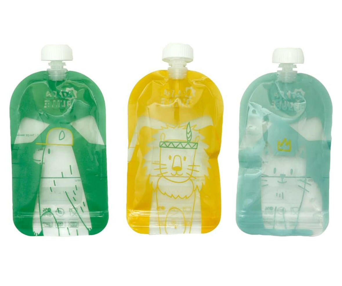 Badabulle Pack of 15 Reusable Food Storage Pouches Multicolored.