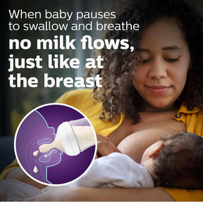 Philips AVENT Glass Natural Baby Bottle with Natural Response Nipple, Clear, 8oz, 4pk.