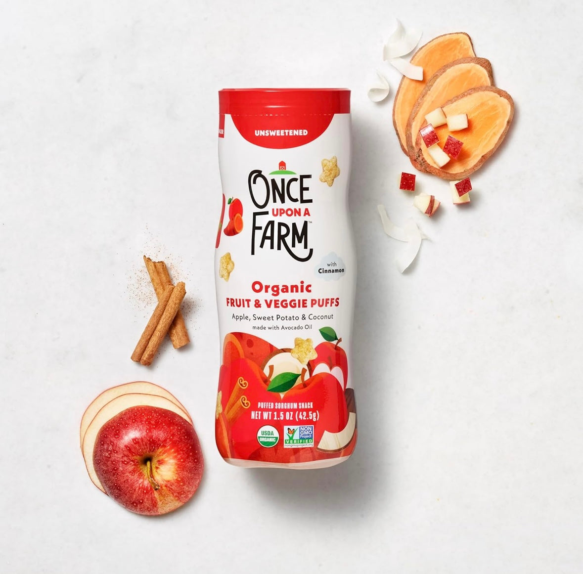 Once Upon a Farm Organic Fruit & Veggie Baby Puffs, Apple