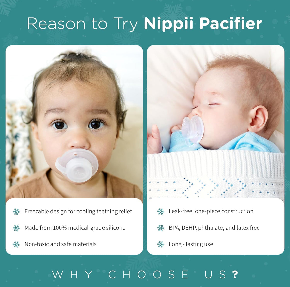 Freezable Pacifier for Teething - Silicone Teething Pacifier for Baby Teething Relief