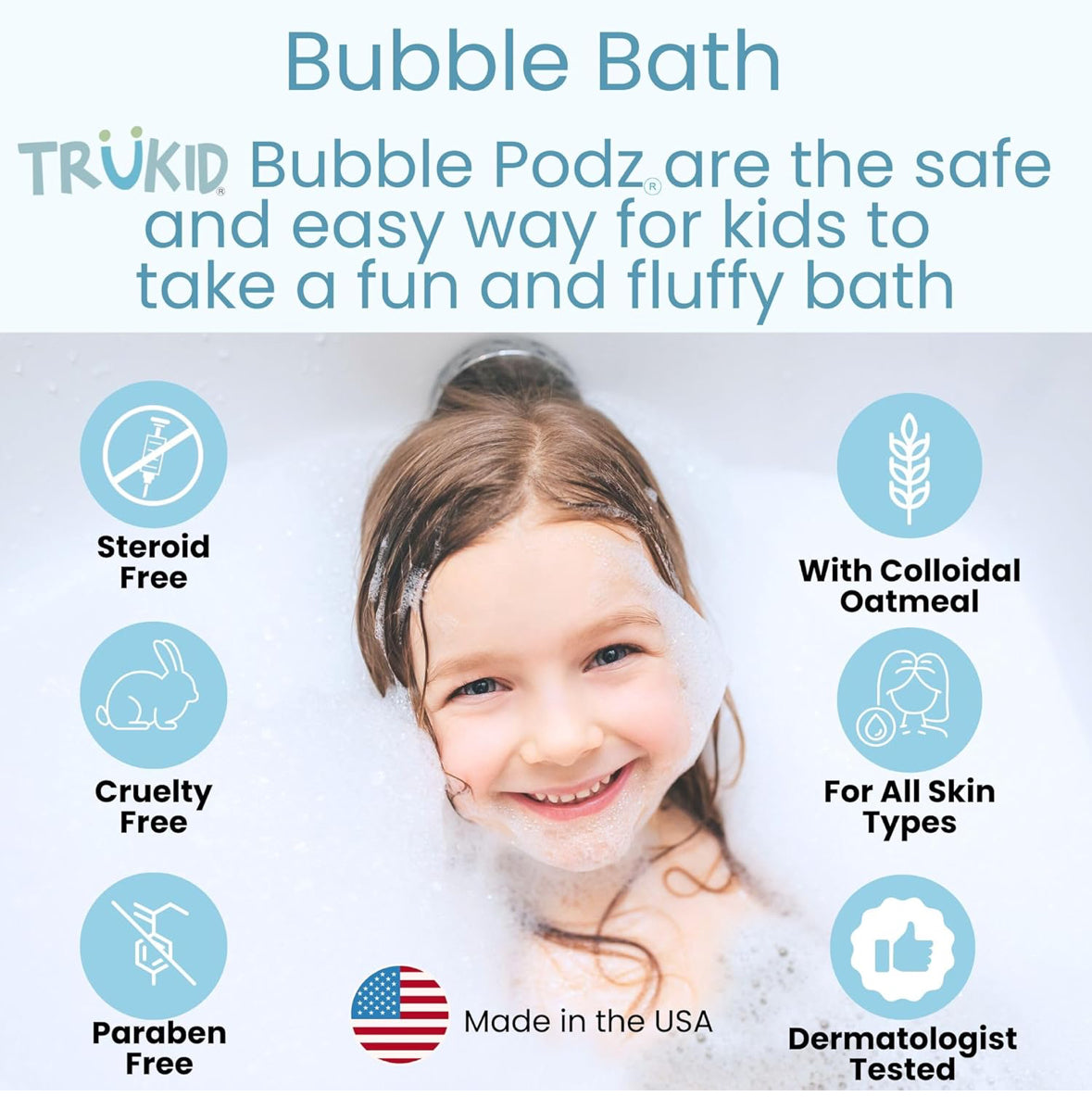 TruKid Bubble Podz Bubble Bath for Baby & Kids, (24 Podz)