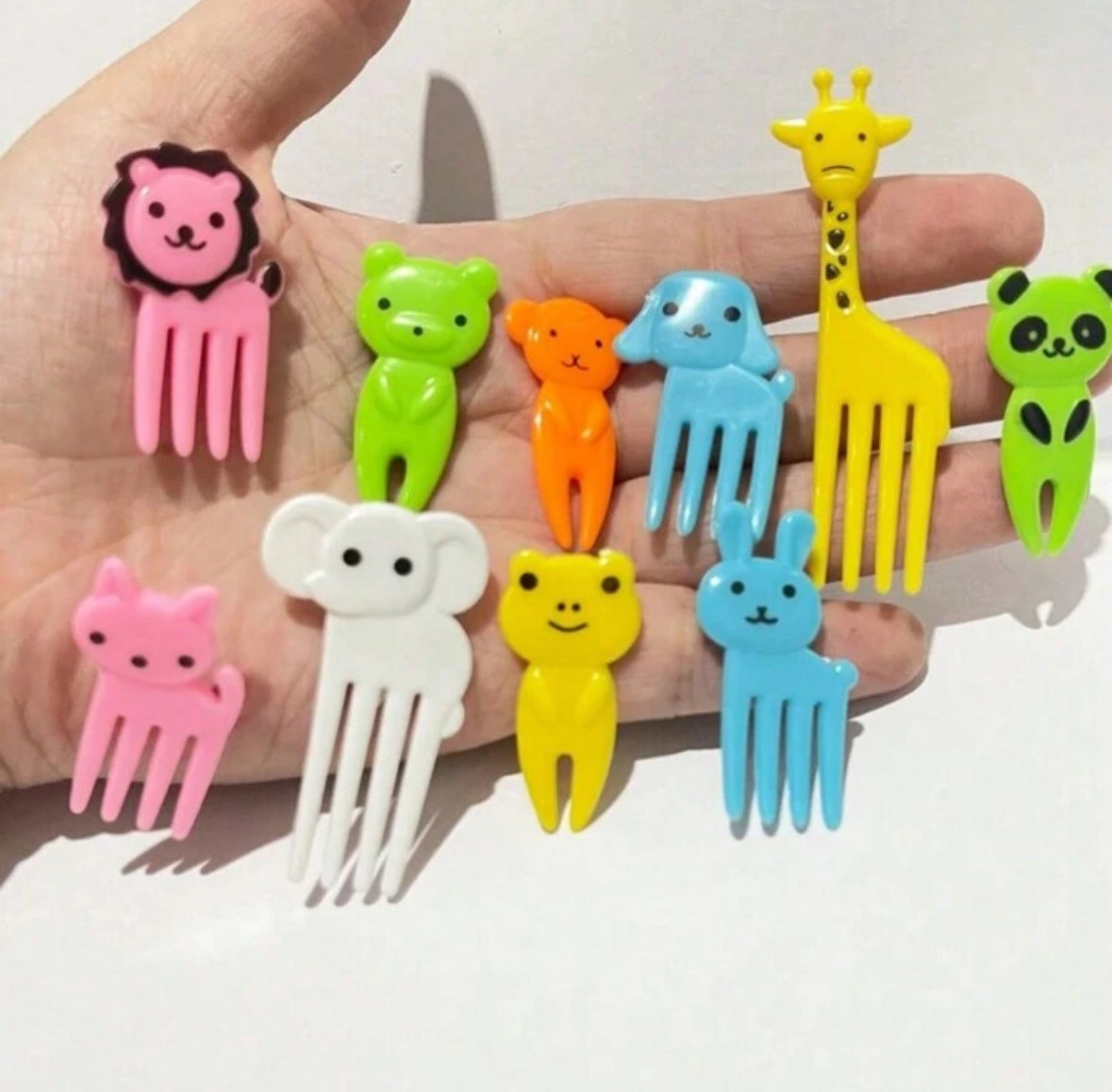 10pcs Cartoon Animal Fruit Forks