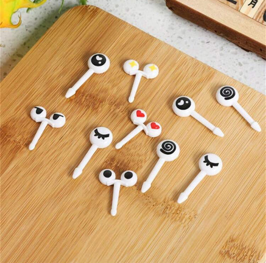 10 Pcs Eye Food Toothpicks Fruit Forks