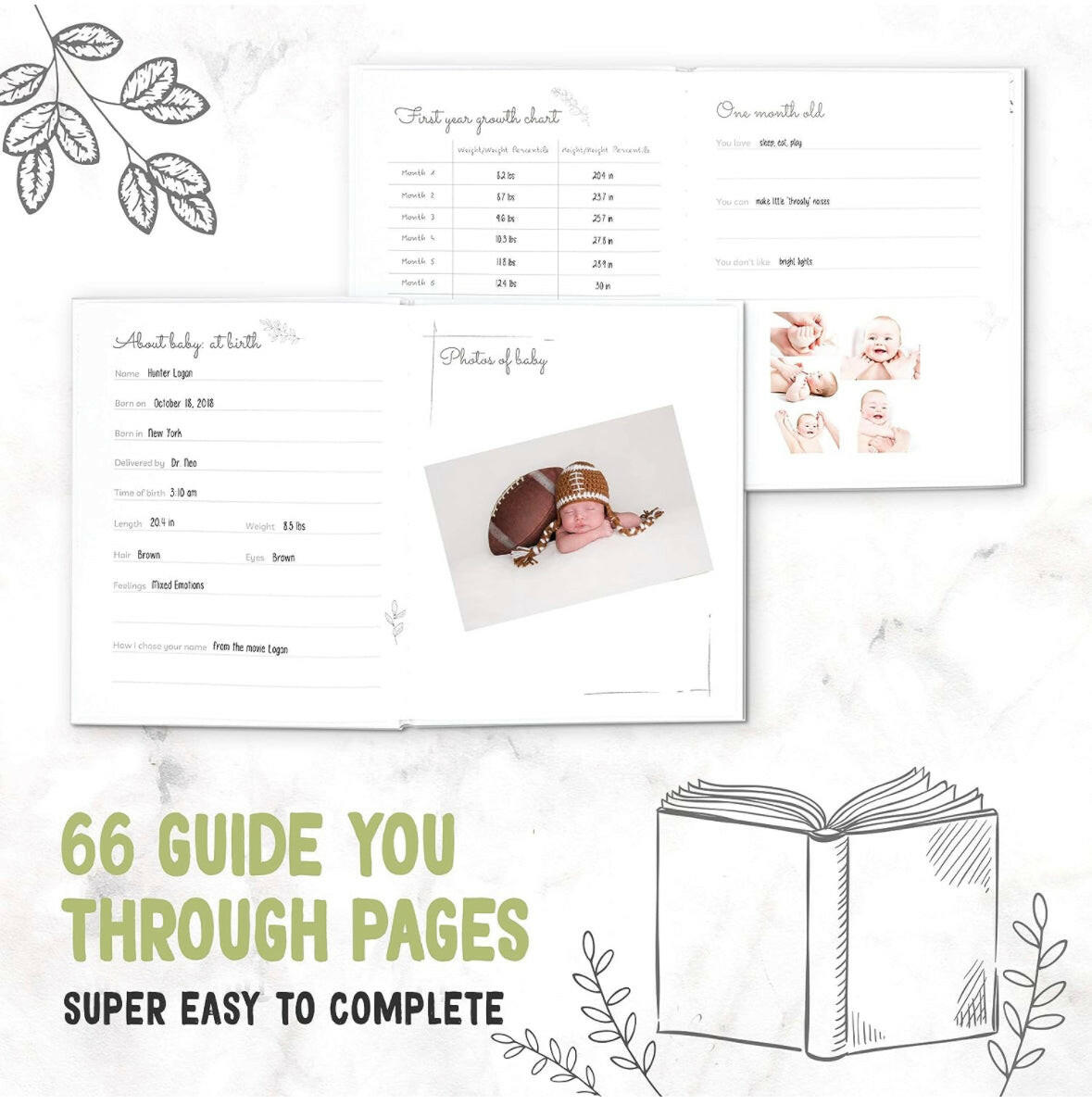 Baby Memory Book First 5 Years Journal By Keababies.