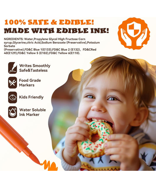 Jewem Edible Markers for Cookie Decorating,12Pcs Food Coloring Pens