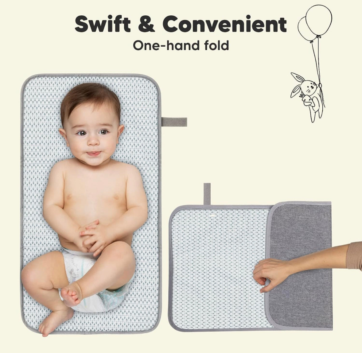 Portable Diaper Changing Pad - Waterproof Foldable Baby Changing Mat.