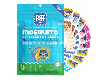 Natpat Buzz Patch Mosquito Patch Stickers for Kids - Plant Based Ingredients, Non-Toxic - The Original All Natural Citronella Essential Oil Insect Patch, DEET Free, for Toddlers, Kids (48 Pack)