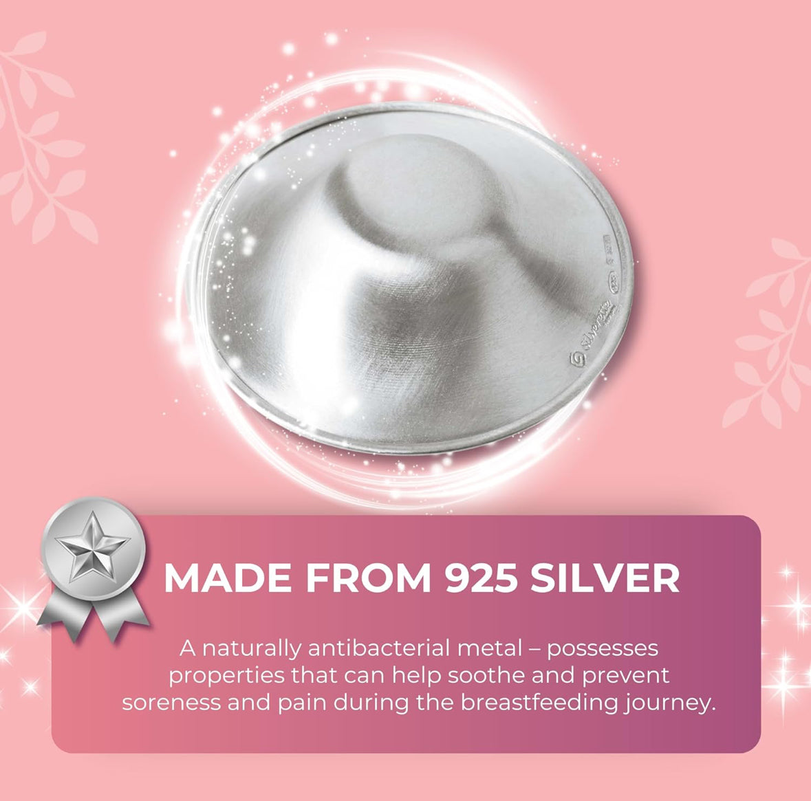 SILVERETTE Nipple Covers for Breastfeeding,with O-Feel Silicone Rings