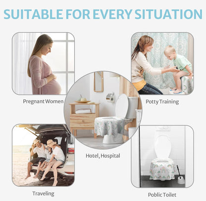 Blissful Diary 20 Pcs Toilet Seat Covers Disposable for Toddlers & Adults, Extra Large Waterproof, Portable Package for Travel, Kids Potty Training