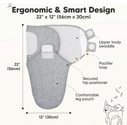 3-Pack Organic Baby Swaddle Sleep Sacks - 0-3 Months.