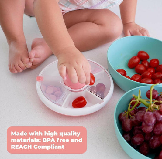 Gobe Snack Spinner with 5 Compartment Dispenser & Sliding Door
