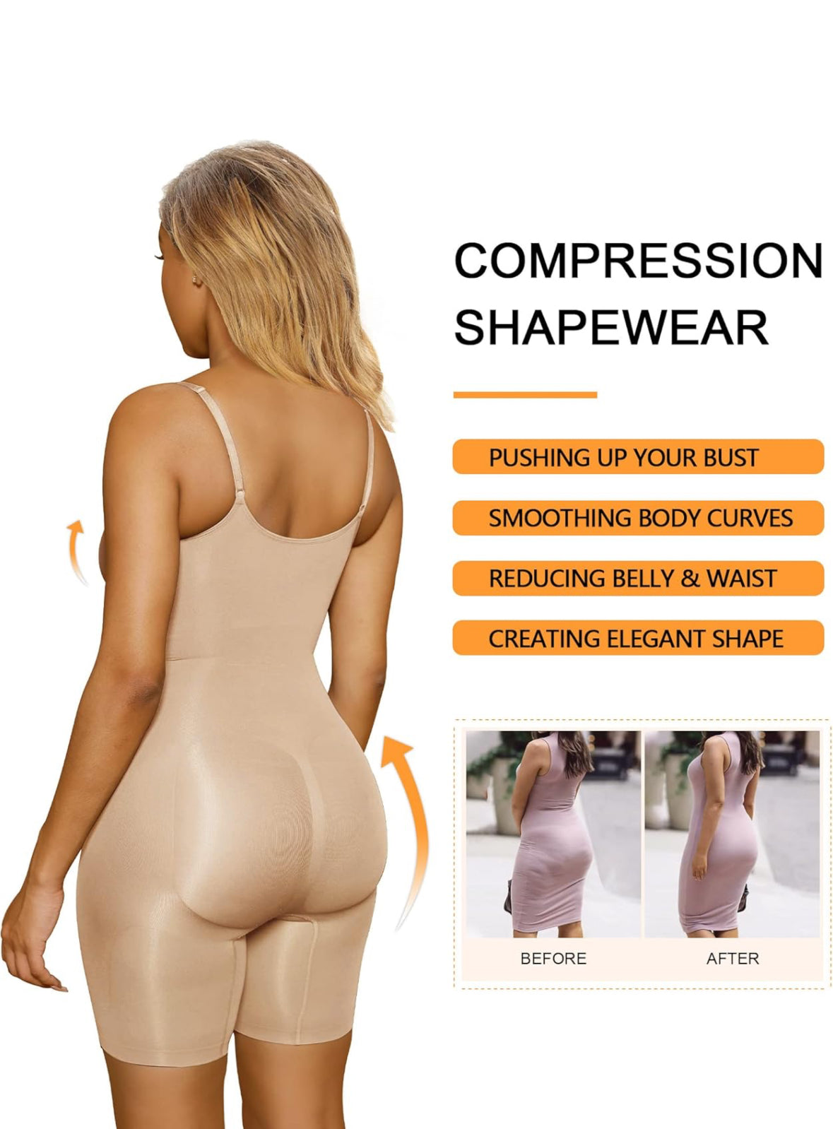 SHAPERX Women's Shapewear Bodysuit Tummy Control Body Shaper Seamless Sculpting Snatched Waist Body Suit