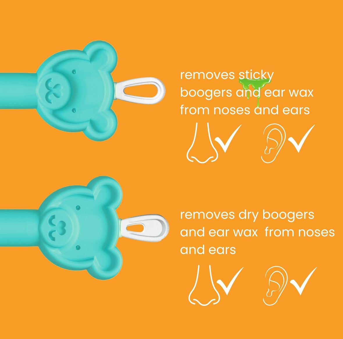 Oogiebear Baby Nose Cleaner & Ear Wax Removal Tool - Safe Booger & Earwax Removal for Newborns, Infants, Toddlers