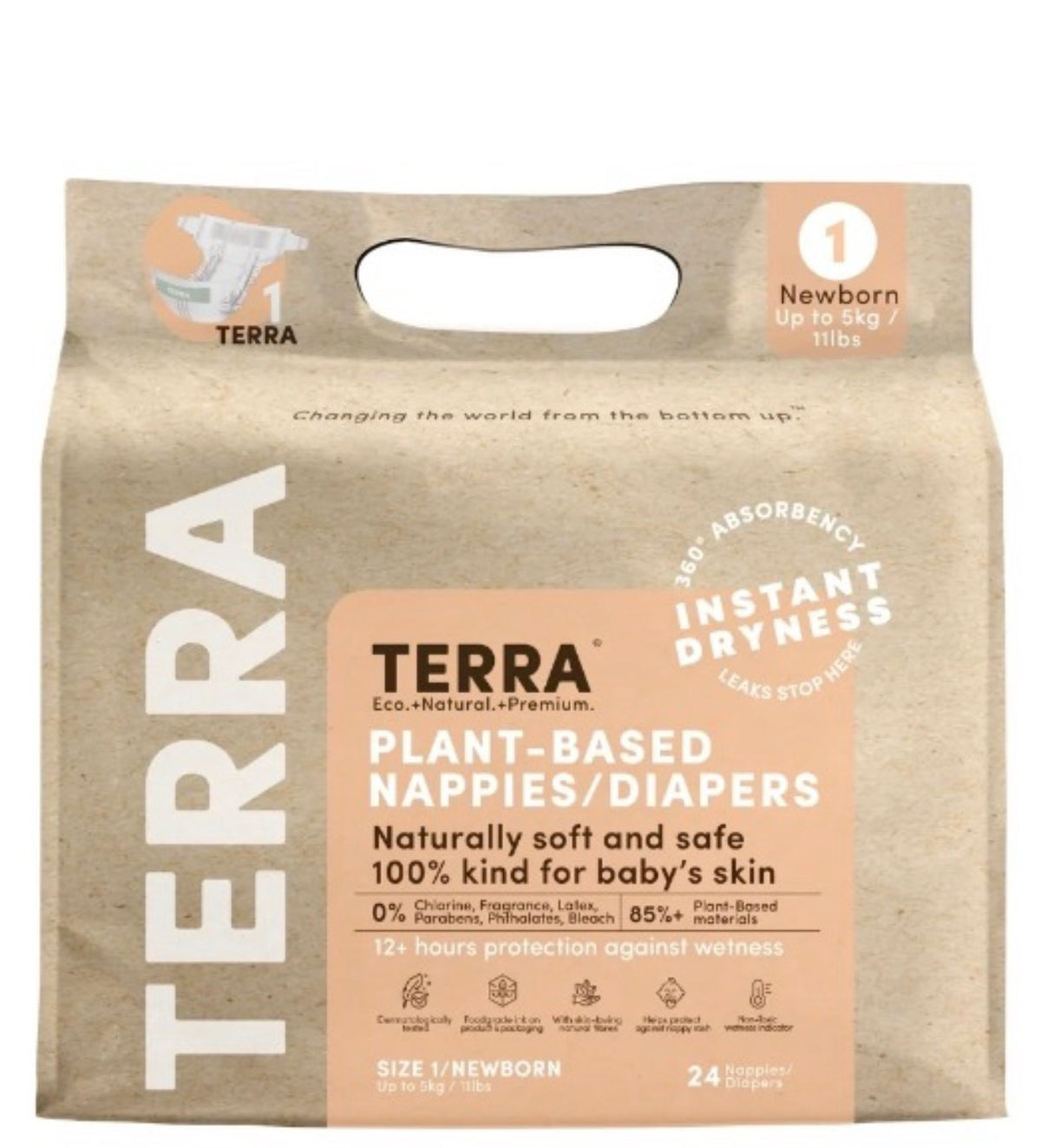 Terra Diaper/Nappy New Born 24s (Pack of 4)