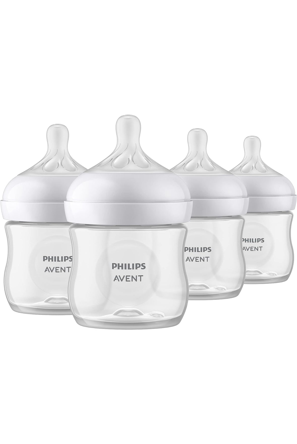 Philips AVENT Natural Baby Bottle with Natural Response Nipple, Clear, 4oz, 4pk