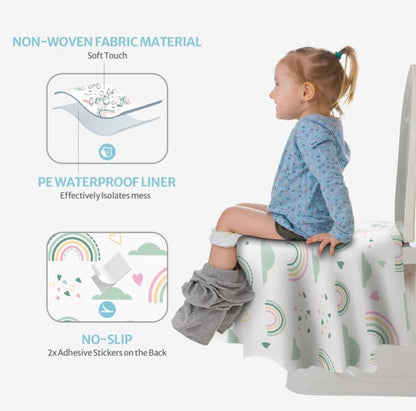 Blissful Diary 20 Pcs Toilet Seat Covers Disposable for Toddlers & Adults, Extra Large Waterproof, Portable Package for Travel, Kids Potty Training