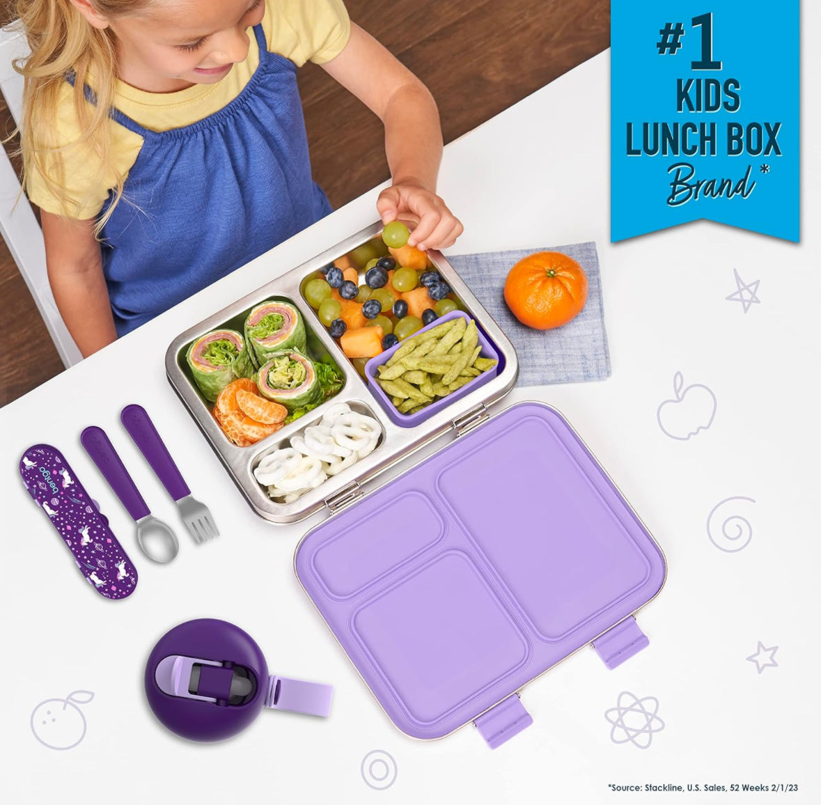 Bentgo - Kids Prints Lunchbox - Stainless Steel - Unicorn