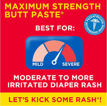 Boudreaux's Butt Paste Maximum Strength Diaper Rash Cream, Ointment for Baby (4oz)