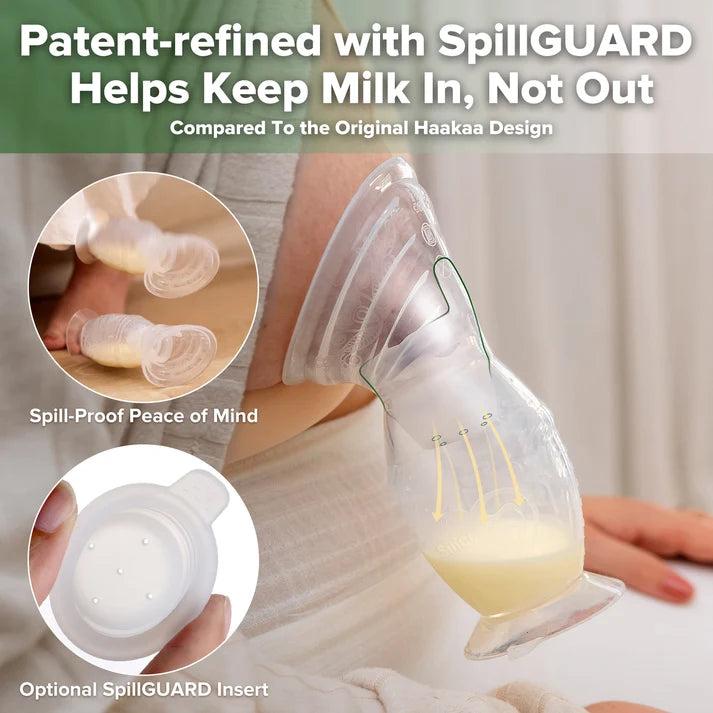 Haakaa Silicone Manual Breast Pump + Spill Guard Insert