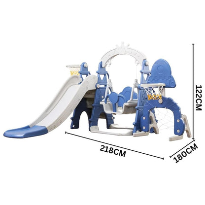 Little Angel Kids Slide & Swing 3 In 1 Activity Playset (180 x 122 x 218 cm, Blue)