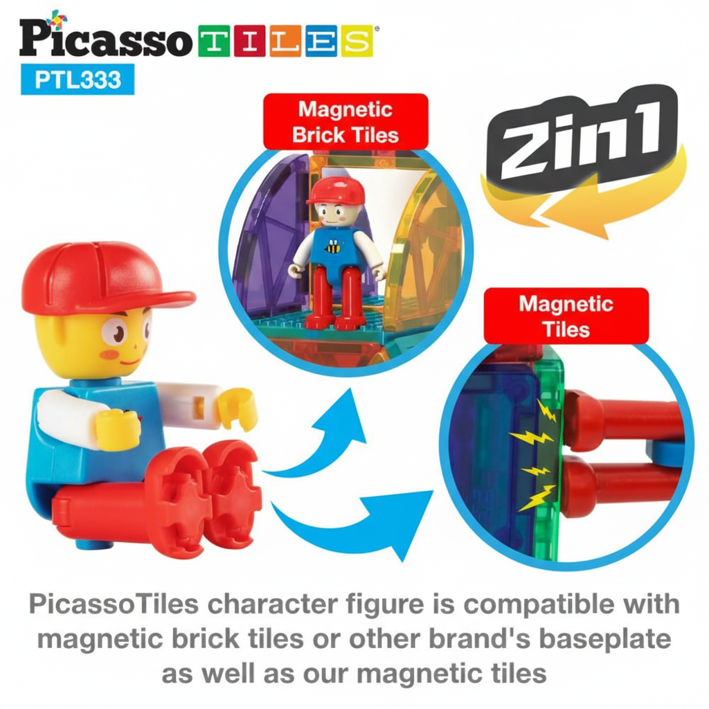 Picasso Magnetic 3D Bricks Tiles (333 Pcs)