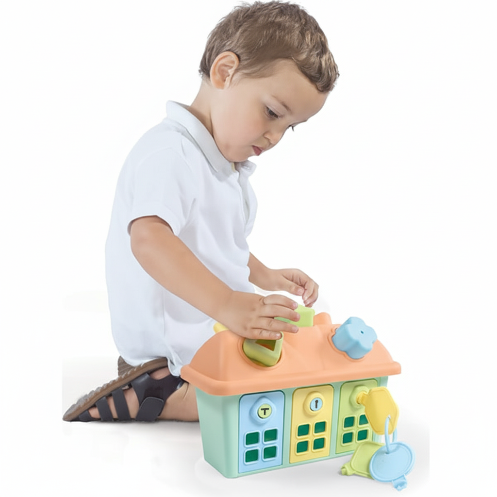 Dolu Shape Sorter House Lockable Door