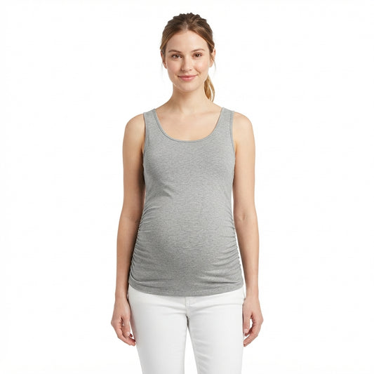 Become a Mom Tank Top (Grey, XL)