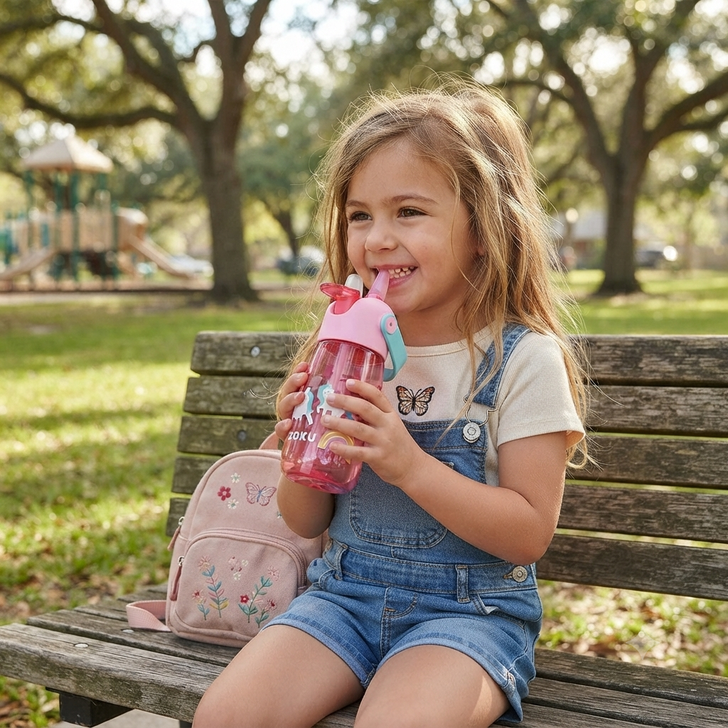 Zoku Kids Flip Straw Bottle (400ml)