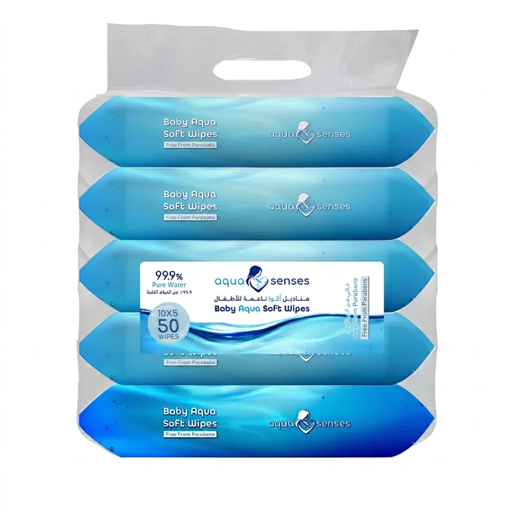 Aqua Senses Premium Baby Wipes (10pcs) - Pack of 5