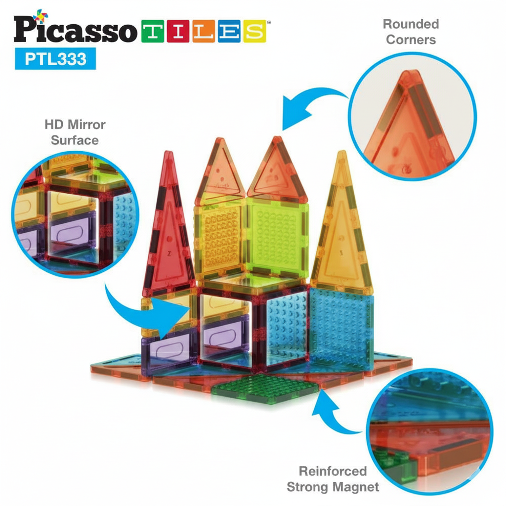 Picasso Magnetic 3D Bricks Tiles (333 Pcs)
