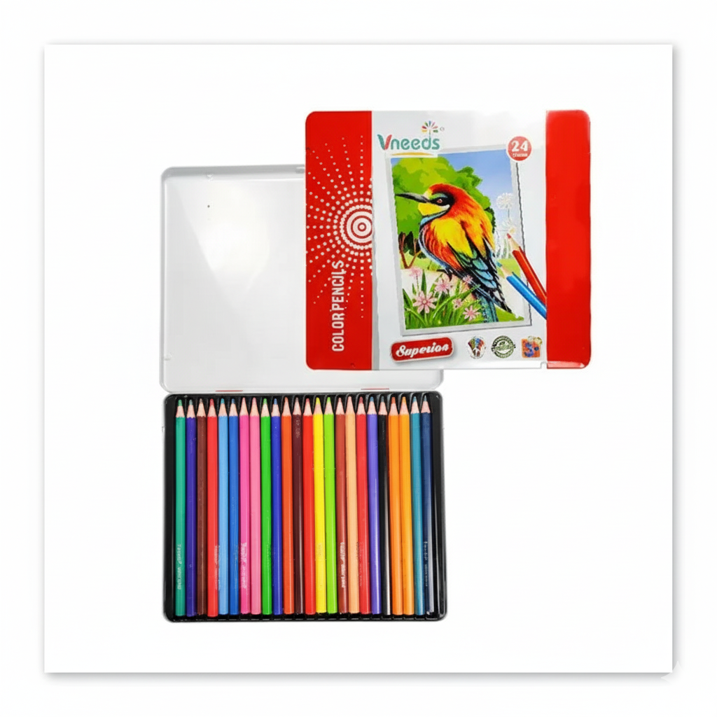 Vneeds Color Pencil Tin Superior (24 Pcs)