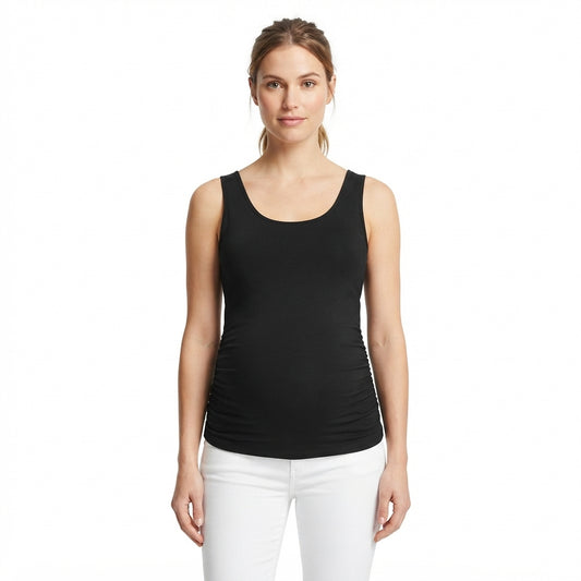 Become a Mom Tank Top (Black, Medium)