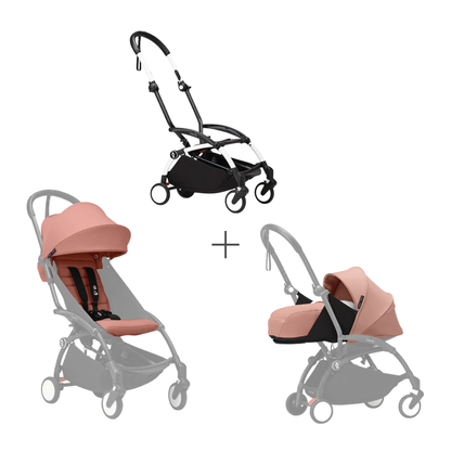 Stokke YOYO3 Frame White + Newborn Pack& 6+ Color Pack Bundle
