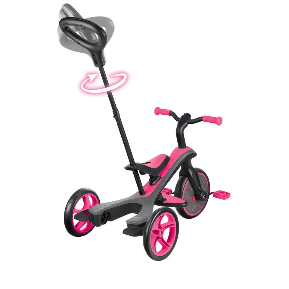 Globber - Explorer Trike 4-In-1 Baby Tricycle & Balance Bike - Fuchsia