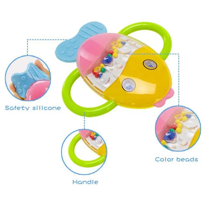 Goodway Baby Rattle Teether Toy With Beads & Dual Grip Handles