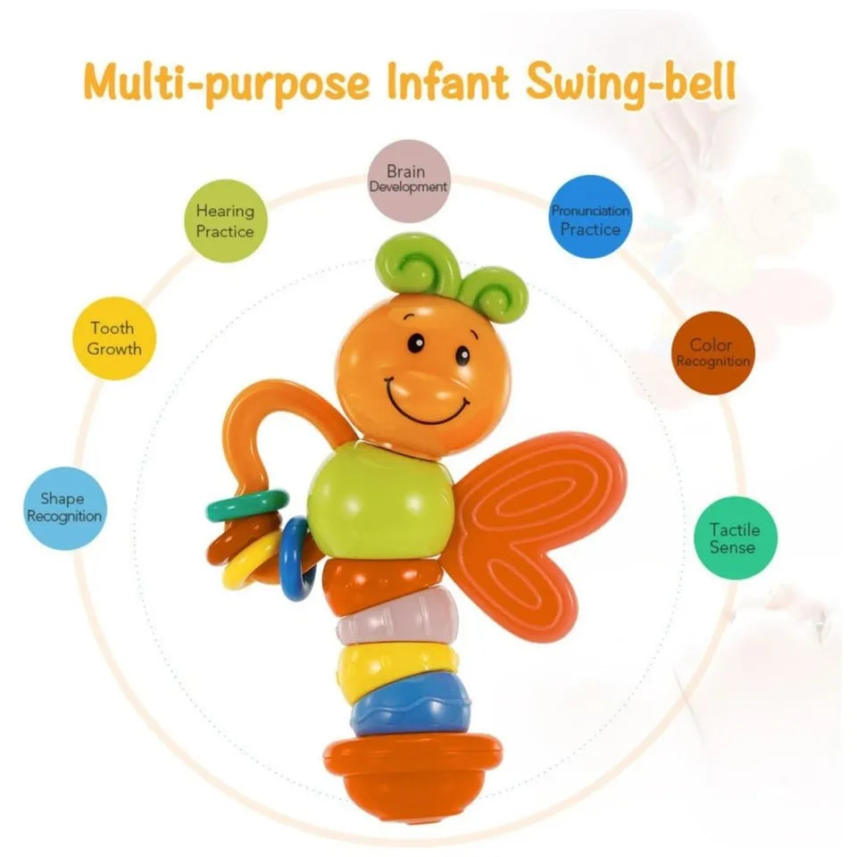Goodway Baby Swivel Teether Rattle Shaker Toy – Colorful Sensory Teether