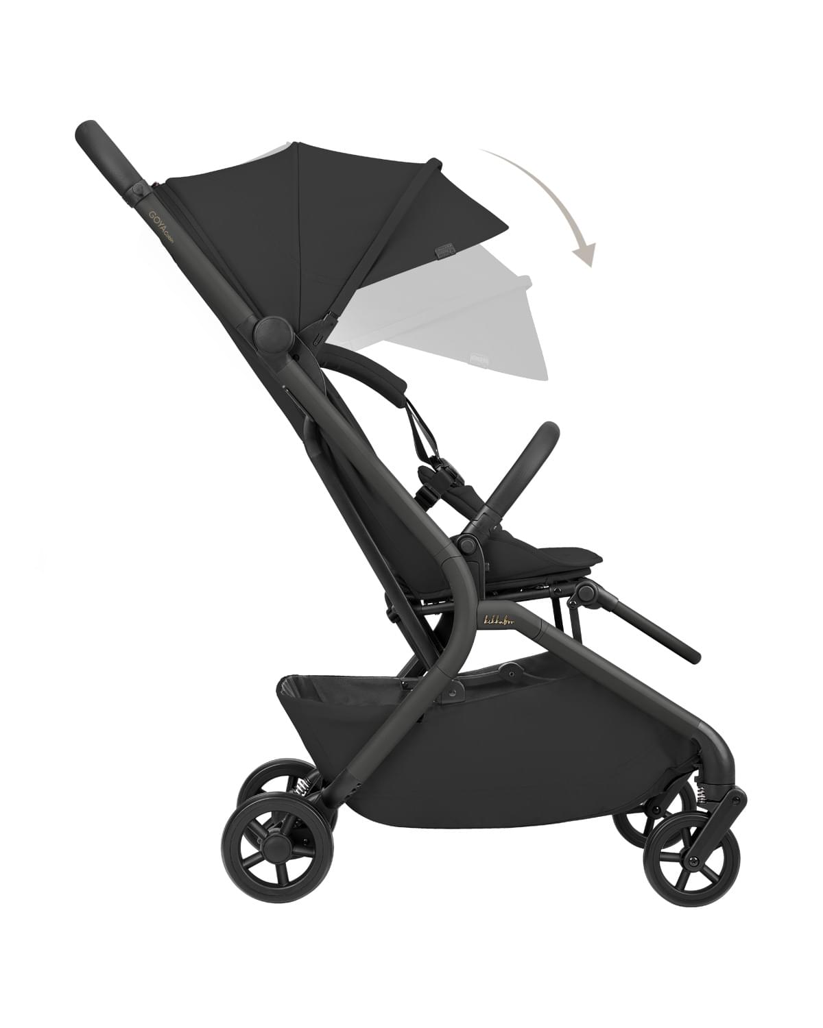 Kikkaboo - 2-in-1 Goya Stroller With Carrycot - Platinum Noir