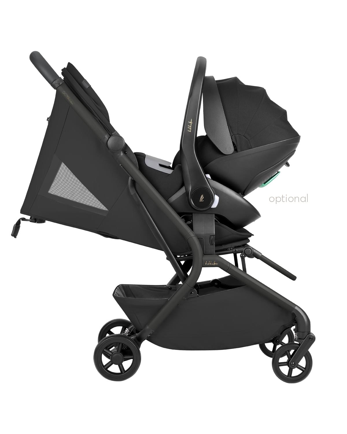 Kikkaboo - 2-in-1 Goya Stroller With Carrycot - Platinum Noir