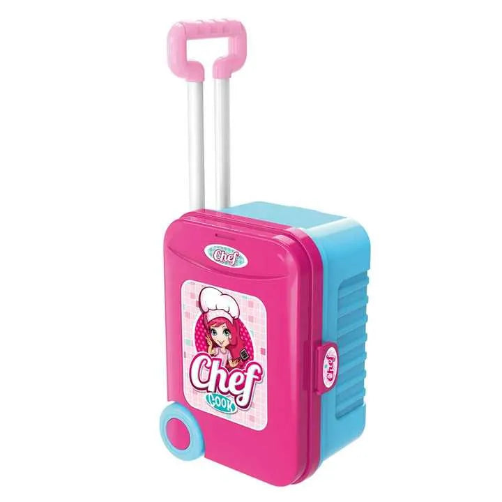 Chef Kitchen Set In Trolley Case (Pink)