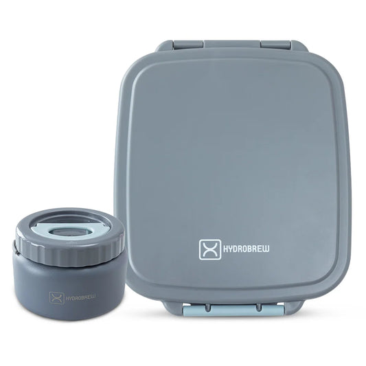 Hydrobrew Mega Flex Bento Lunch Box (1864ml) Leakproof Lunch Container With Integrated (250ml) l Insulated Food Jar