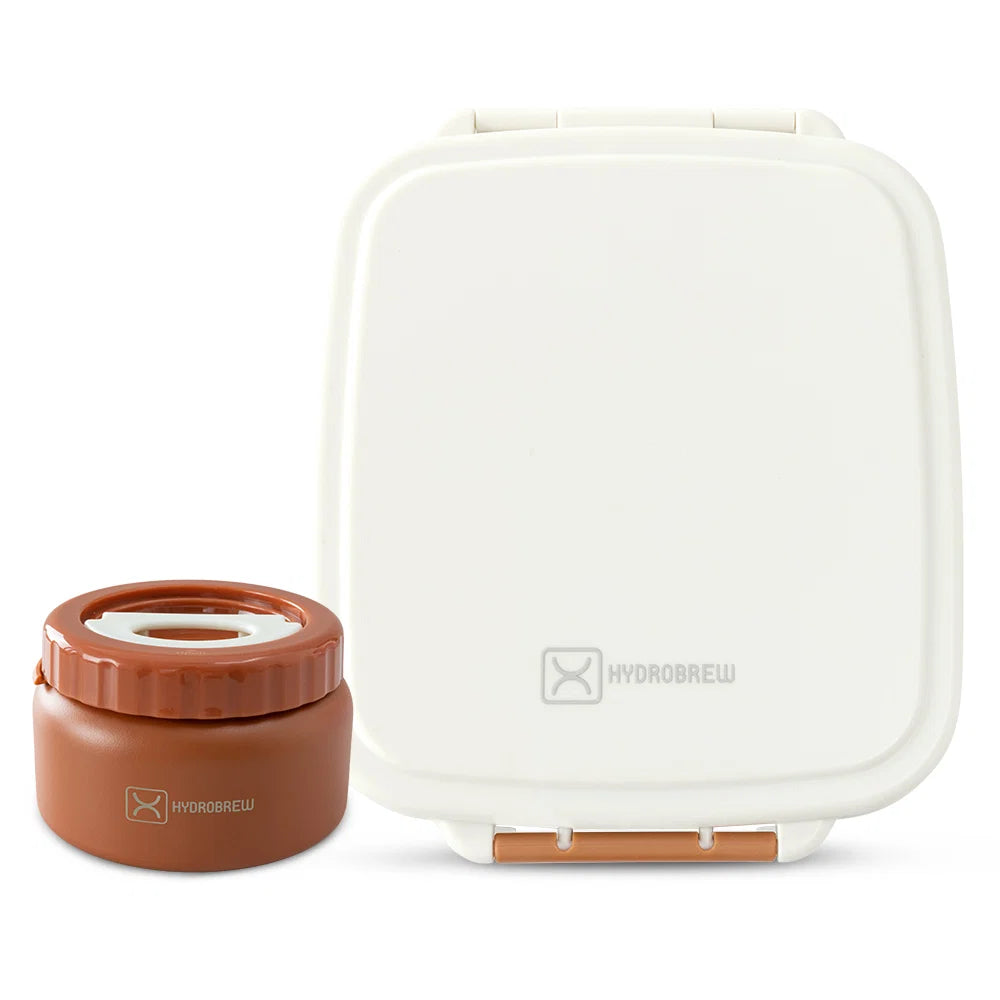 Hydrobrew Mega Flex Bento Lunch Box (1864ml) Leakproof Lunch Container With Integrated (250ml) l Insulated Food Jar