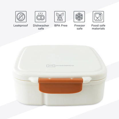 Hydrobrew Mega Flex Bento Lunch Box (1864ml) Leakproof Lunch Container With Integrated (250ml) l Insulated Food Jar