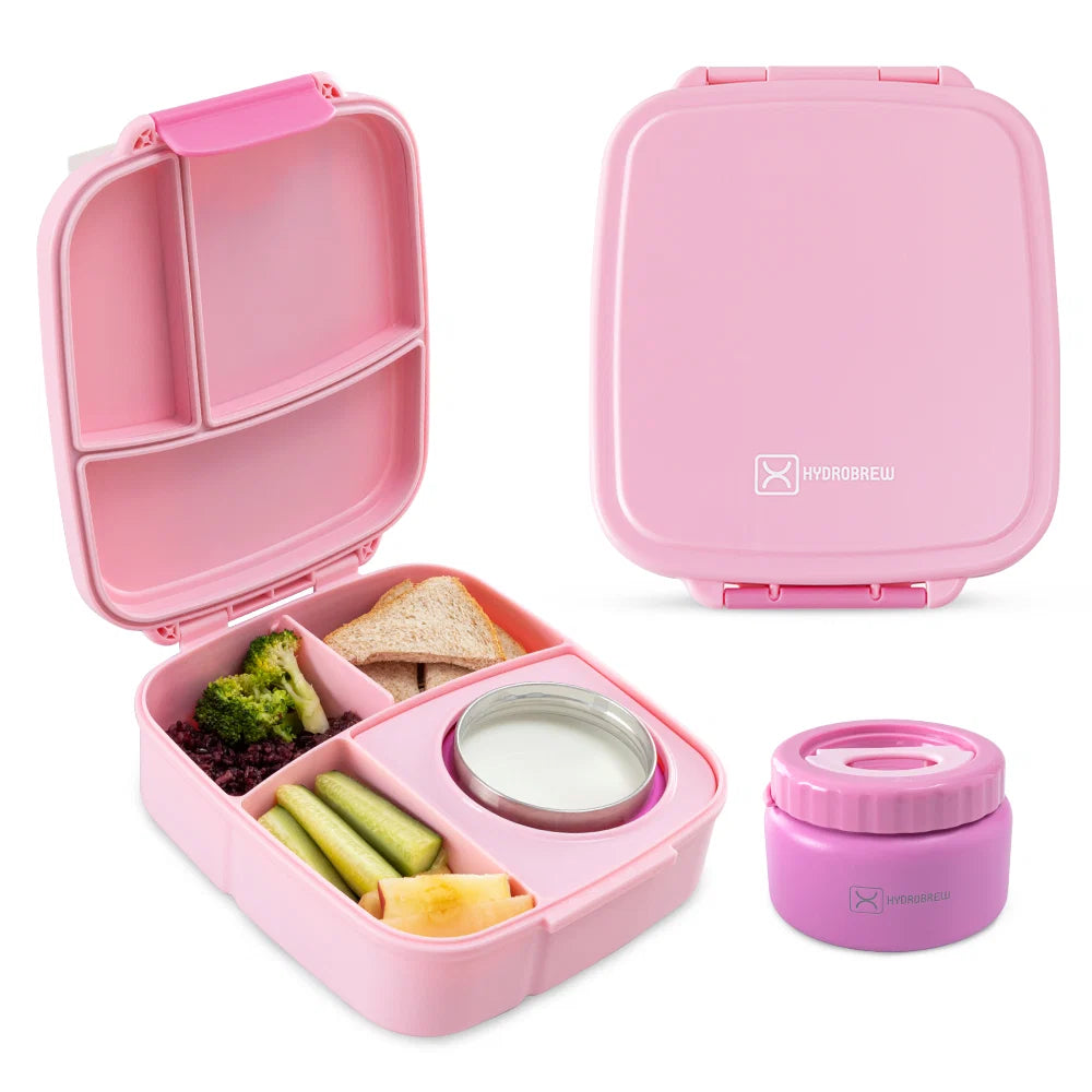Hydrobrew Mega Flex Bento Lunch Box (1864ml) Leakproof Lunch Container With Integrated (250ml) l Insulated Food Jar